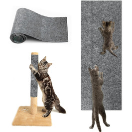 Килимок для дряпання котів, килимок для стіни, 200x40 см, світло-сірий