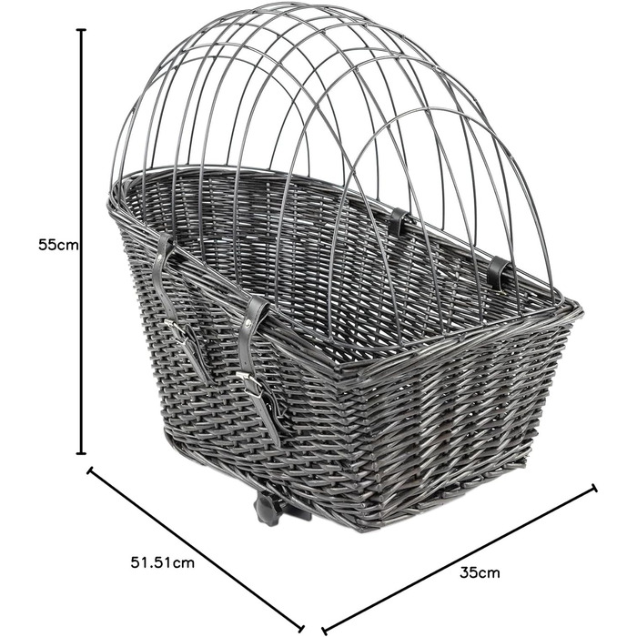 Велосипедний кошик для собак MaxxPet, на багажник, 55x35x51 см, чорний