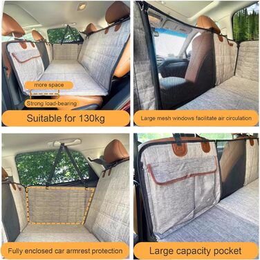 Підстилка для собак у багажник авто, водонепроникна, з твердим дном, до 130 кг, з сіткою, чорна