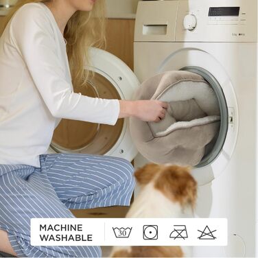 Кішечка ліжко BEDSURE для котів та маленьких собак, 51x48x15 см, з двостороннім внутрішнім подушкою, миється