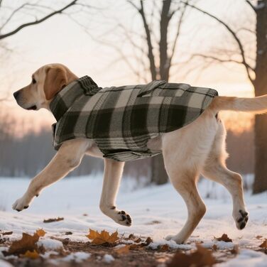 ASENKU Теплий зимовий одяг для собак маленьких порід. Зимова куртка для собак, флісова, реверсивна, водонепроникна, вітрозахисна, з отвором для повідка. Колір: зелений (M, коричневий)