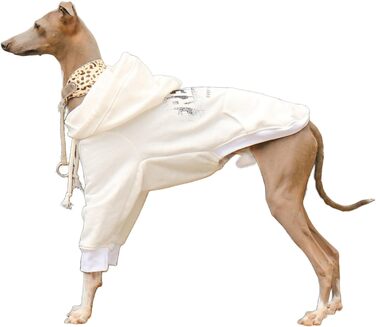 Світшот для великих собак, віндхаундів, піжама з капюшоном, теплий зимовий костюм з довгими рукавами (білий, 4XL)