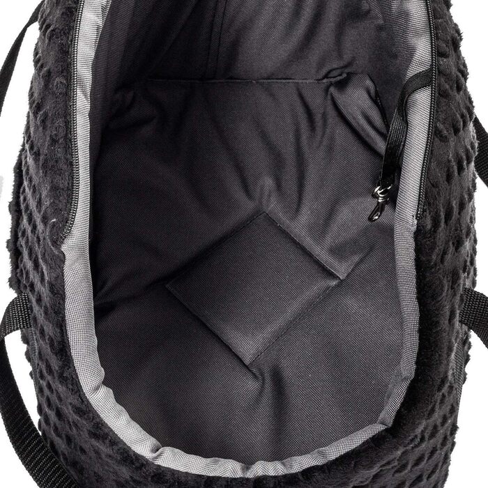 Сумка-переноска для собак та котів чорного кольору (Minky), L (15 кг) - 42 x 29 x 33 см