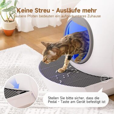 Автоматичний електричний туалет для котів ELS PET XXL з самоочищенням, додатком, смарт-сповіщенням та моніторингом здоров'я, для 2-4 котів, білий