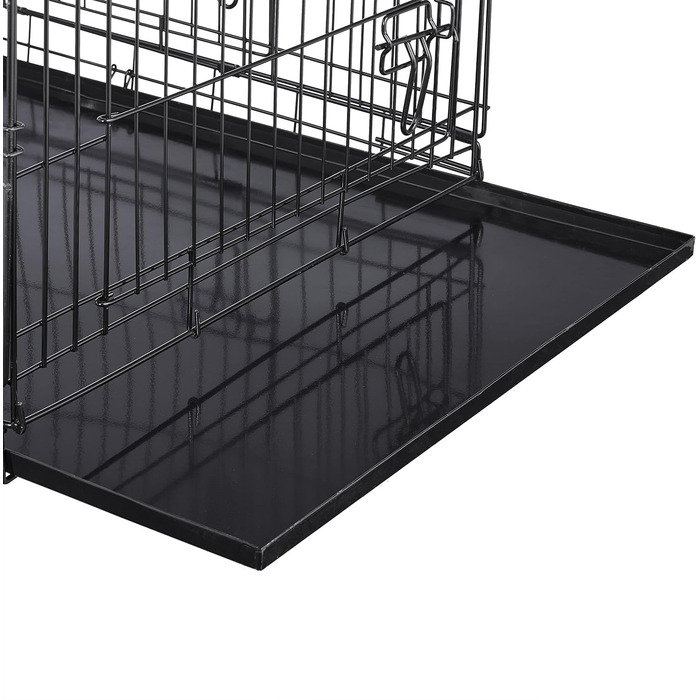 Клітка для собак Relaxdays: зручна переноска для дому та автомобіля, сталь, чорна (87x122x80 см)