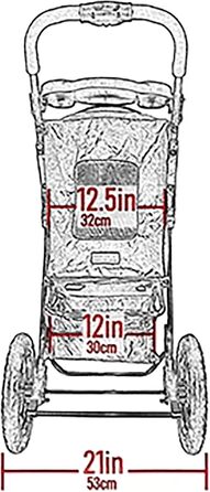 Дитяча візок для тварин Pet Gear AT3: для котів/собак, без блискавки, легке складання, прогумовані колеса, знімне внутрішнє покриття, тримач для напоїв та кошик для зберігання, 1 модель, 2 кольори (рубіново-червоний)