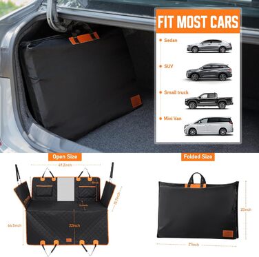 Захисний чохол на автосидіння для собак середніх та великих порід, з ременями безпеки, іграшкою, пилозбирачем, водовідштовхувальний, стійкий до подряпин, гамак з жорстким подовженням, захист заднього сидіння, для подорожей