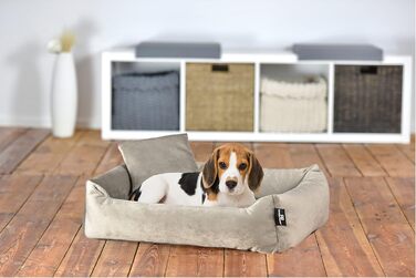 М'яке та зручне ліжко для собак Roé - ліжко-печеринка для маленьких собак, включає пакети для збору відходів (M, Taupe)