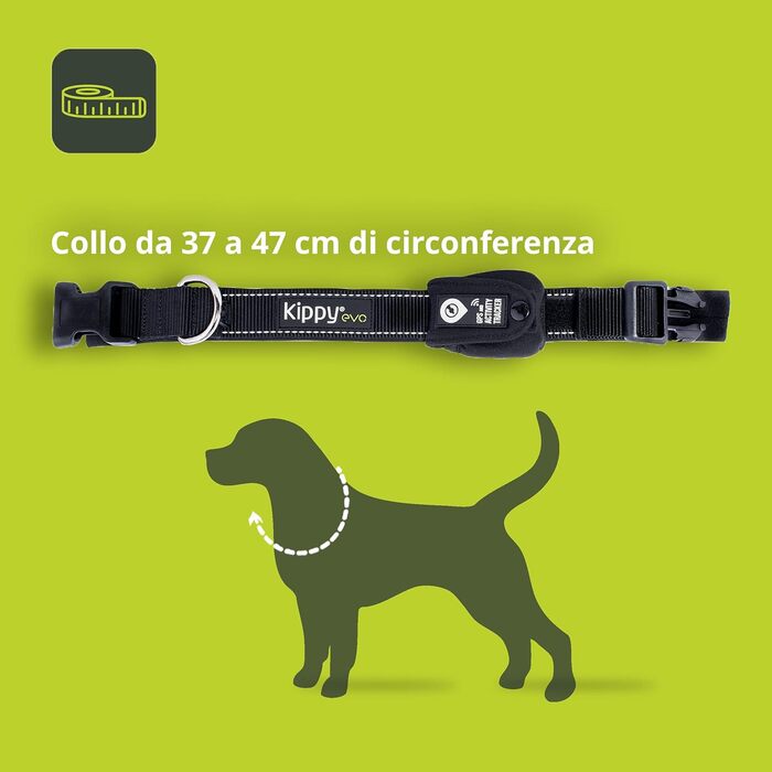 Нашийник для собак Кіппі EVO з GPS-кишенею, світловідбиваючим елементом, розмір S. М'який, зручний, водонепроникний нашийник для маленьких собак