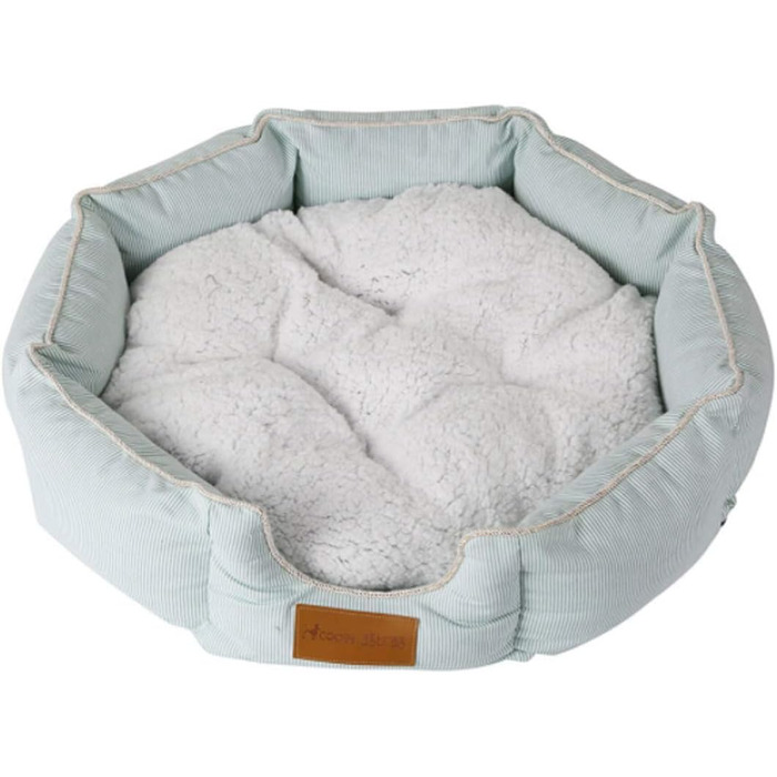 Кругле ліжко для собак та котів з бавовни, самонагріваюче, знімний внутрішній подушкою
