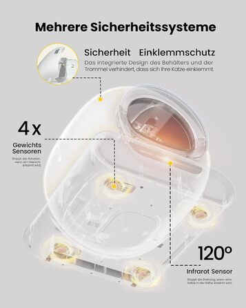 Автоматичний лоток для котів LELO PAWS, 65л, самоочищення, з контролем запаху, керування через APP, електричний, XXL, для кількох котів, білий