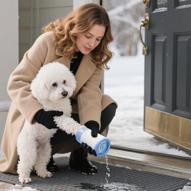 Автоматичний очищувач лап для собак та котів Huayeex | Електричний пристрій для чищення лап домашніх тварин | Чорний/Білий (Синій/Білий)