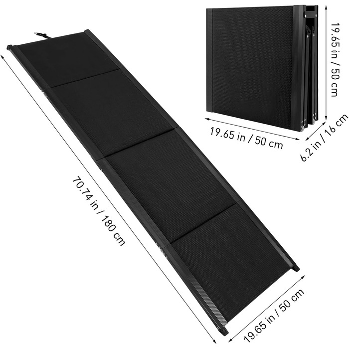 Рампа для собак Hunderampe, 180 x 50 см, авто-складна, антиковзаюча, для легкових автомобілів, позашляховиків та вантажівок, до 110 кг, для великих та літніх собак, алюмінієвий каркас, довга