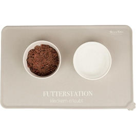 Підкладка під миску для котів Minty&Marla® Beige | Силіконова килимок протиковзкий | Підкладка для води та корму