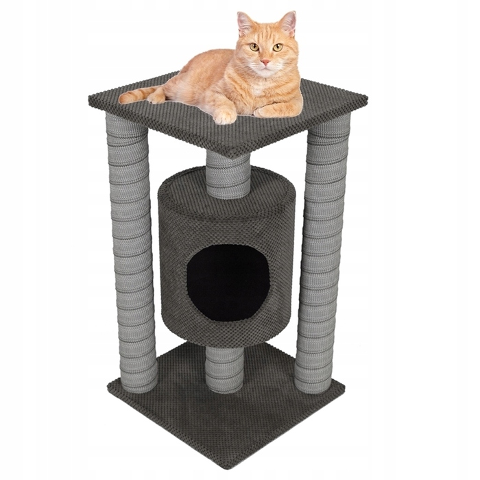 Комплект для котів Makspol 61: низька та висока дряпки, лежанка, килимки-дряпки, стовпчик та ігровий комплекс (100 см)