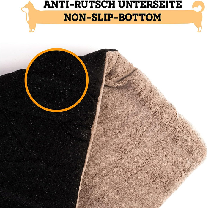 М'яка підстилка для собак, 100x70 см - водонепроникна, миється, нековзна, коричнева