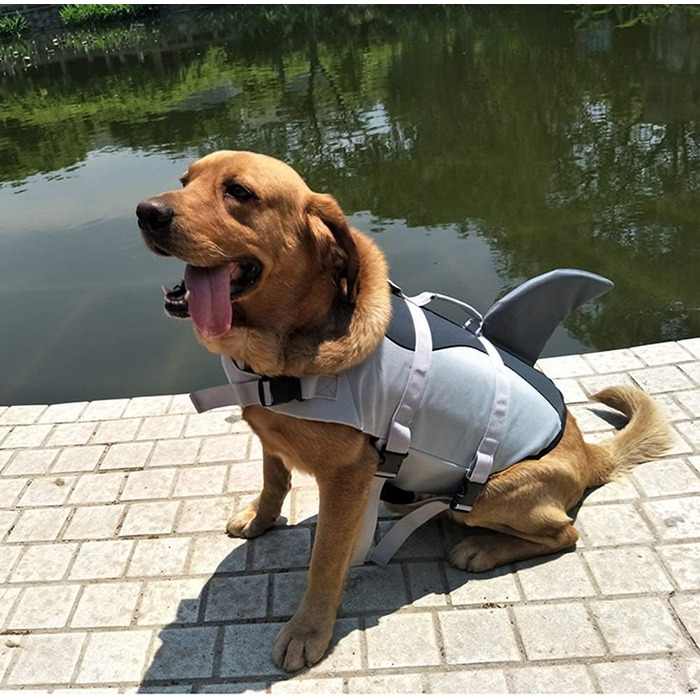 Жилет для собак OMEM, сірий, для плавання, серфінгу та катання на човні. Безпека у воді для вашого улюбленця