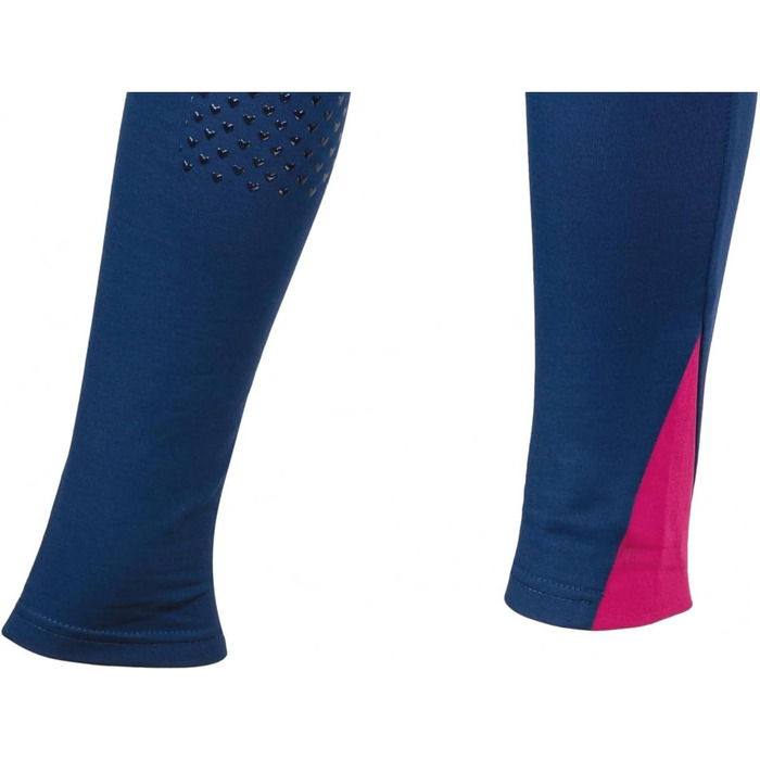 Дитячі штани для верхової їзди Kinder Reithose Comfy HKM | Легінси для верхової їзди з силіконовими колінами та двома кишенями | Cranberry та темно-синій | Розміри 104-110