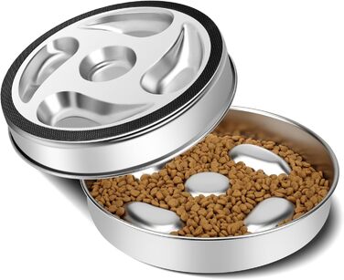 Антиблінковий набір для собак ACEONE з нержавіючої сталі 304, з силіконовим килимком, повільний годівниця для собак, великий антиблінковий набір для собак з підкладкою