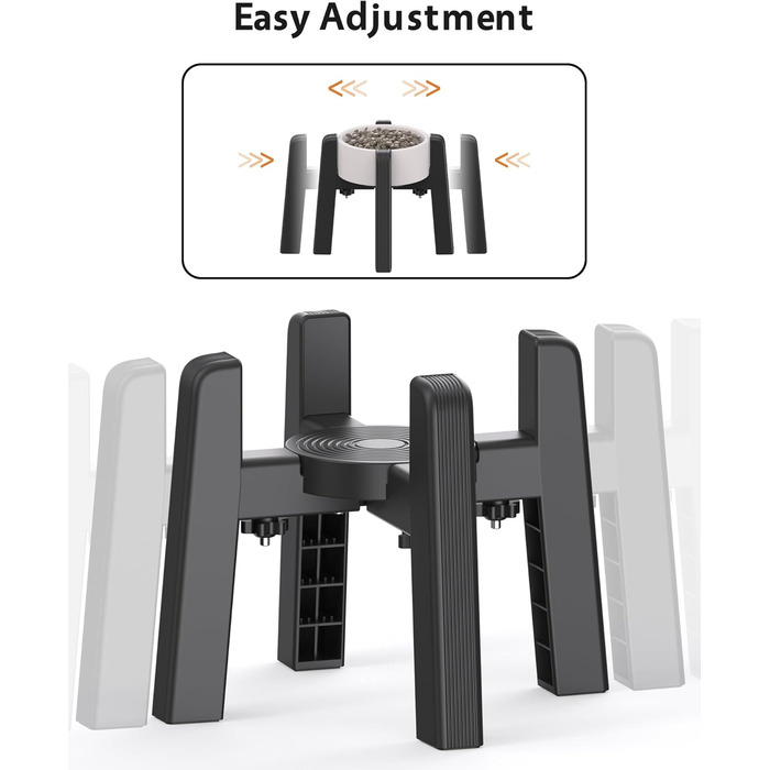 Підставки для мисок для собак JunsPow (2 шт.) - регульована ширина, для середніх та великих собак, стабільні та неслизькі [тільки підставка]