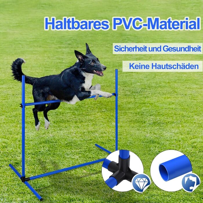 Набір для аджиліті для собак ORHEYA: 4 переносні бар'єри, регульована висота, 104x70x101 см, білий (блакитний)