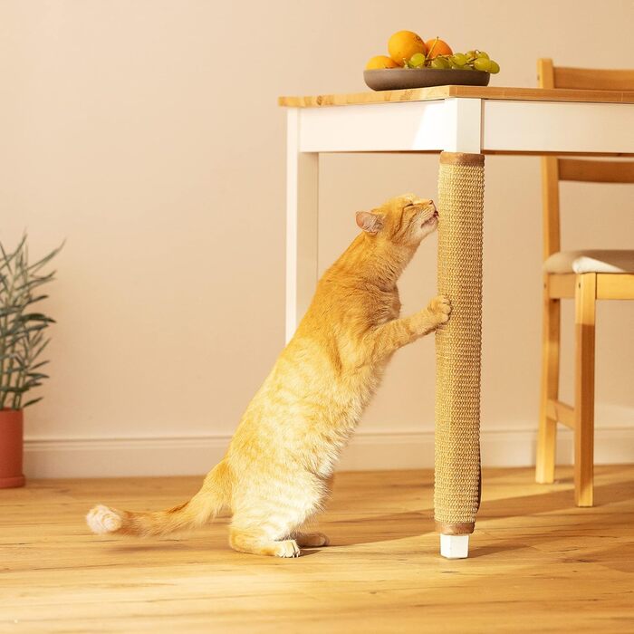 Натуральний килимок для дряпання котів Navaris з сизалю - захист столу від подряпин з липучкою - догляд за кігтями - захист меблів