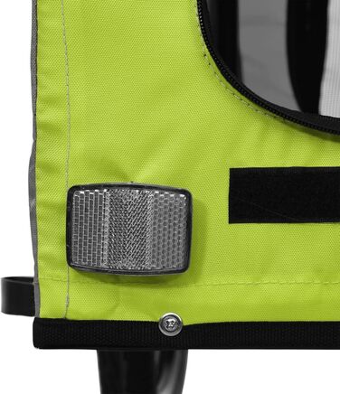 Фарм-причіп для собак Gecheer: комфортний транспорт з відбивачами, зелено-сірий, 133.5 x 69 x 73.5 см