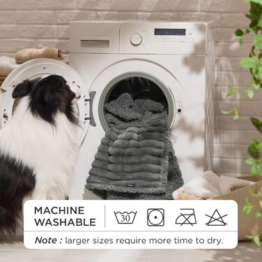 Водонепроникний коврик для собак BEDSURE 152x203 см - м'який, миючий, для великих собак, сірий