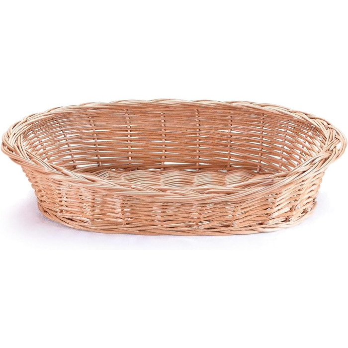 Плетене ліжко для собак та котів з лози, Wiklinowy Świat - Натуральне, тепле та стильне, різні розміри (58x42x15 см, без подушки)