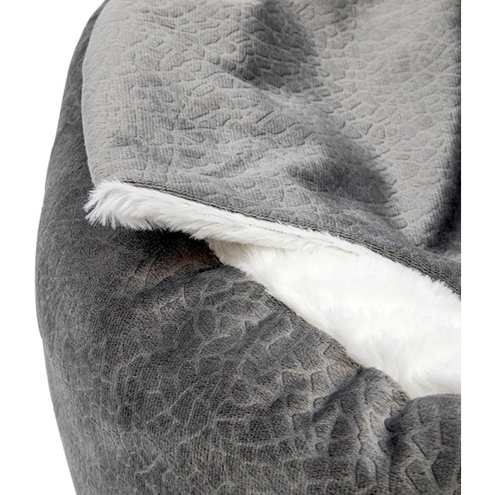 Кругле ліжко для собак та котів, плюшеве, м'яке, 50 см (сірий колір)