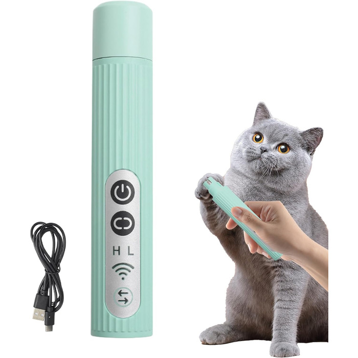 Шліфувальник для собачих кігтів | 3-ступеневий акумуляторний портативний шліфувальник з LED | Компактний шліфувальник для кігтів - для дорослих, сім'ї, друзів, жінок та чоловіків (зелений)