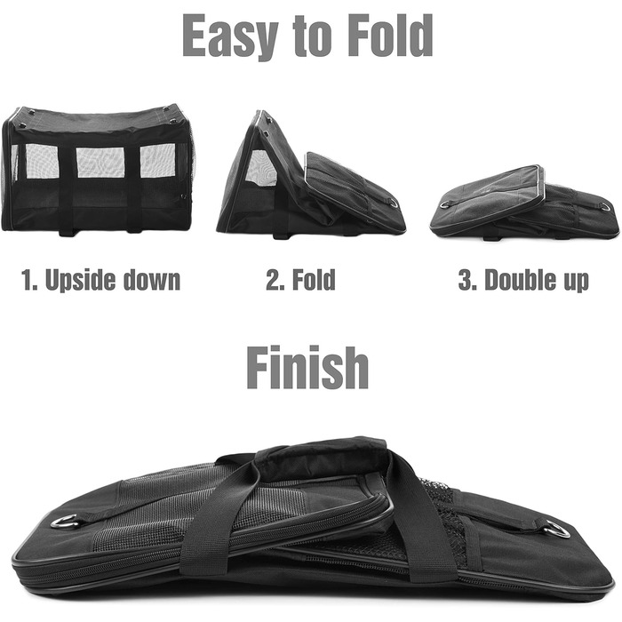 Транспортна переноска для собак та котів HITSLAM, складана, зелена (M)