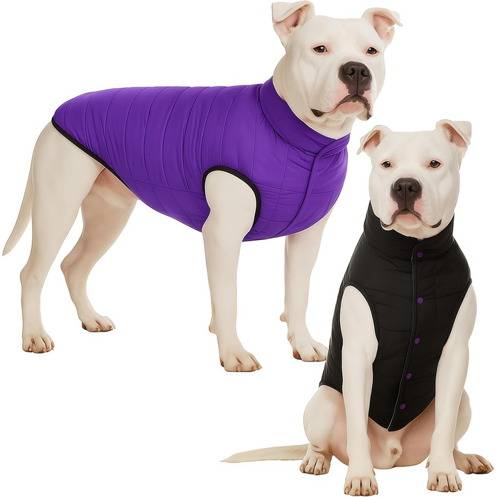 Зимова куртка для собак LovinPet, двостороння, розміри M, L, XL, з кнопками, пухова, вітронепроникна, снігонепроникна та водонепроникна, темно-зелена та сіра