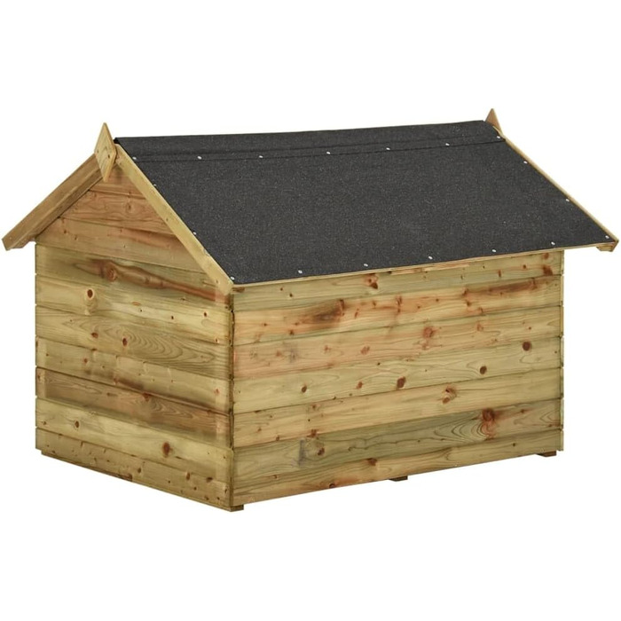 Будка для собаки vidaXL з просоченої сосни, дах, 105.5x123.5x85 см