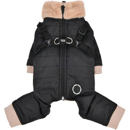 Пупія Еверсон Чорний XL - теплий дощовик для собак, чорний, X-Large