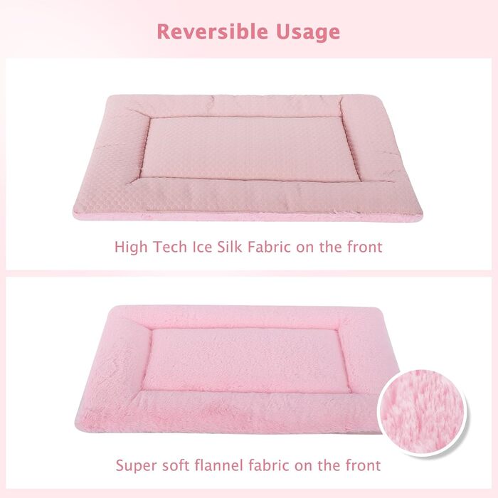 Килимок для собак BVAGSS: комфортне ліжко для маленьких, середніх та великих собак (91x58 см, Рожевий)