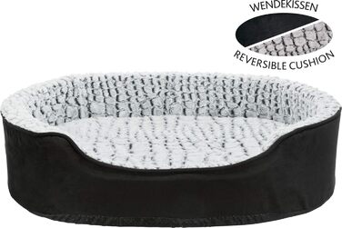 TRIXIE ортопедичне ліжко для собак Vital Lino 60×45 см чорне/сіре, з Memory Foam, для середніх порід, підтримка суглобів