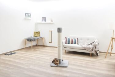 Дряпка для котів Kerbl Opal з джуту, сіра, 56x56x119 см