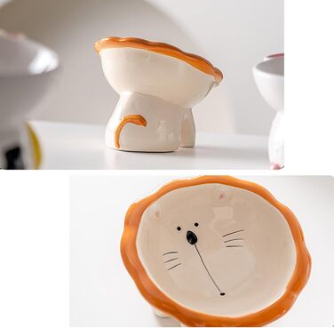 Підвищений годівниця для котів Busnos, керамічний, синій, 14x13x11 см, нахил 15°