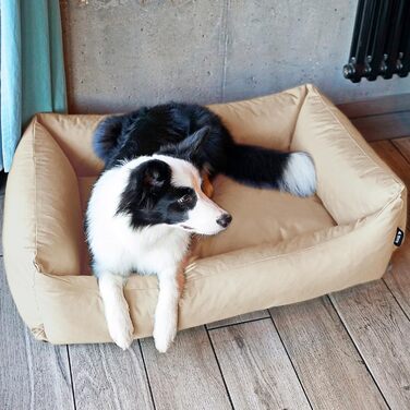 Водонепроникне ліжко для собак 4L Textil Koko, великі породи, корзина, знімний та пральний чохол, 80x60 см, бежеве