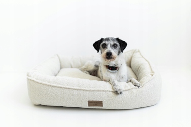 Преміум лежак Boucle Ecru — 60x50 см — для собак та котів (йорк, мальтезе)