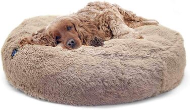 Ортопедичне собаче ліжко з м'якої тканини, велике, 100 см - для собак середніх та великих порід, тепле, глибоке місце для сну, миється