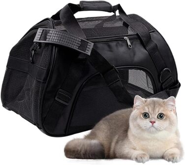 Транспортна переноска для тварин | Складна переноска з вентиляцією | Для котів, цуценят, маленьких та середніх порід. Підходить для подорожей, прогулянок та авіаперельотів