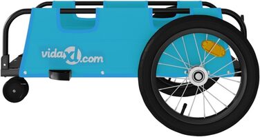 Причеп для собак, причеп-перевозник для тварин, блакитний, з оксфордської тканини та металу. Підходить для покупок, відпочинку, велопрогулянок. Легко встановлюється.