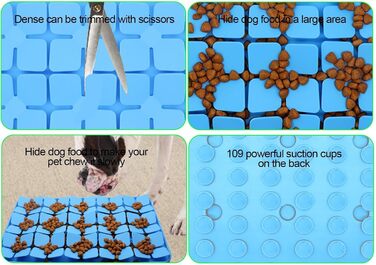 Килимок для ласощів для собак, силіконовий, з розширеннями, для зменшення нудьги, зелений (блакитний)