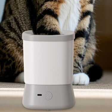 Електрична мийка для лап собак, портативна мийка для лап, 2 швидкості, сірий колір