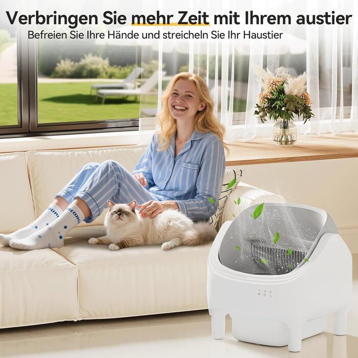 Автоматичний лоток для котів Devoko з керуванням через додаток, для котів до 15 кг, відкритий дизайн, легкий у прибиранні, великий, зручний для котів, ємність на 15 днів