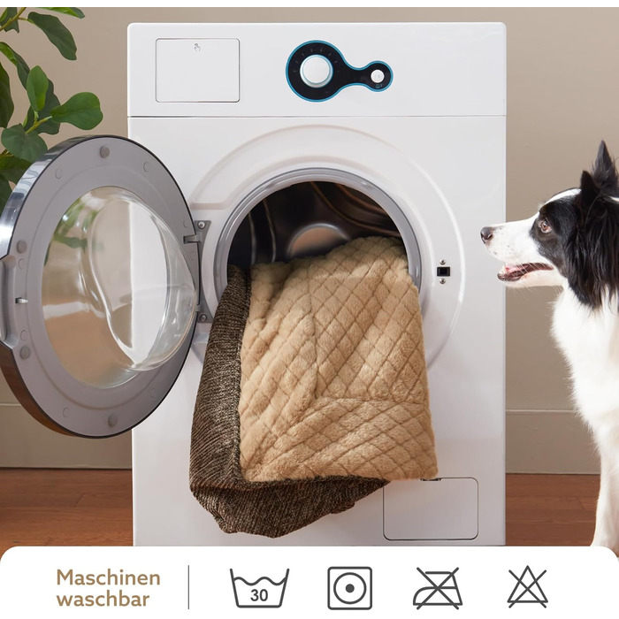 Ортопедичне ліжко для собак JOEJOY, великі породи, миється, неслизьке, з м'якого штучного хутра, 107x76x24 см, коричневе