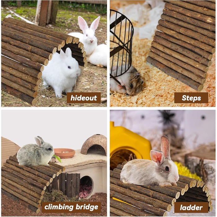 Дерев'яна кішка-міст Kathson для гри гризунів: хом'як, кролик, єнот, тхір, їжак, щур, білка та інші