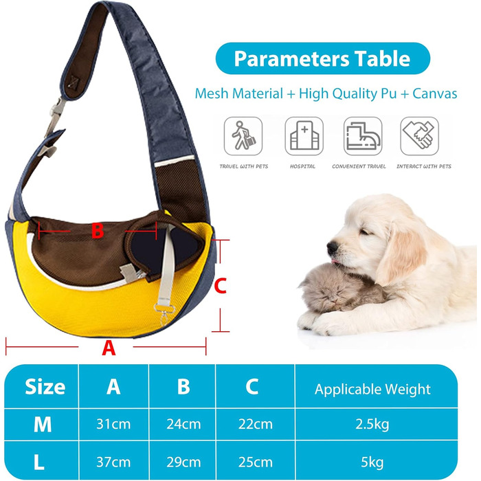 PETCUTE Сумка-переноска для собак, велика, хакі. Зручна переноска для цуценят та собак, з регульованою ручкою та безпечною шлейкою. Має передню кишеню та дихаючу сітку.